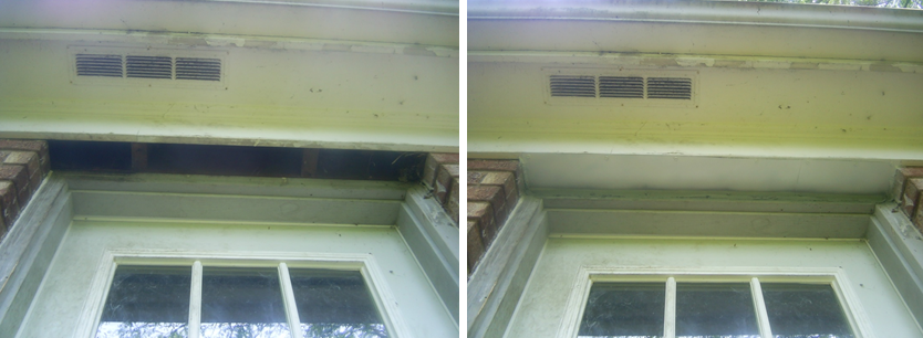 The space above a window, formerly open but now filled with exclusion